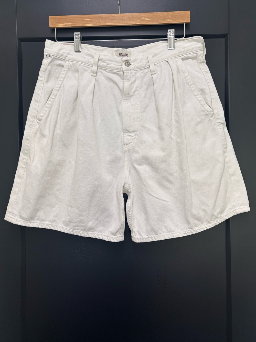 Citizens of Humanity Maritzy Pleated Shorts White Size 31 Cotton High rise - Picture 3 of 12